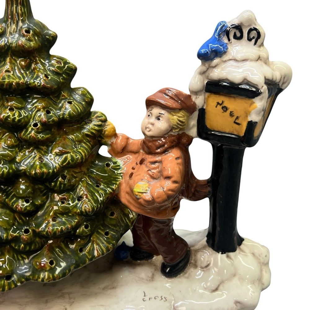 Vintage Starr Mold Ceramic Christmas Tree Kids Decorating Light Up Figurine 14x9 - Picture 2 of 10